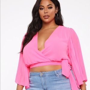 Hot pink wrap top